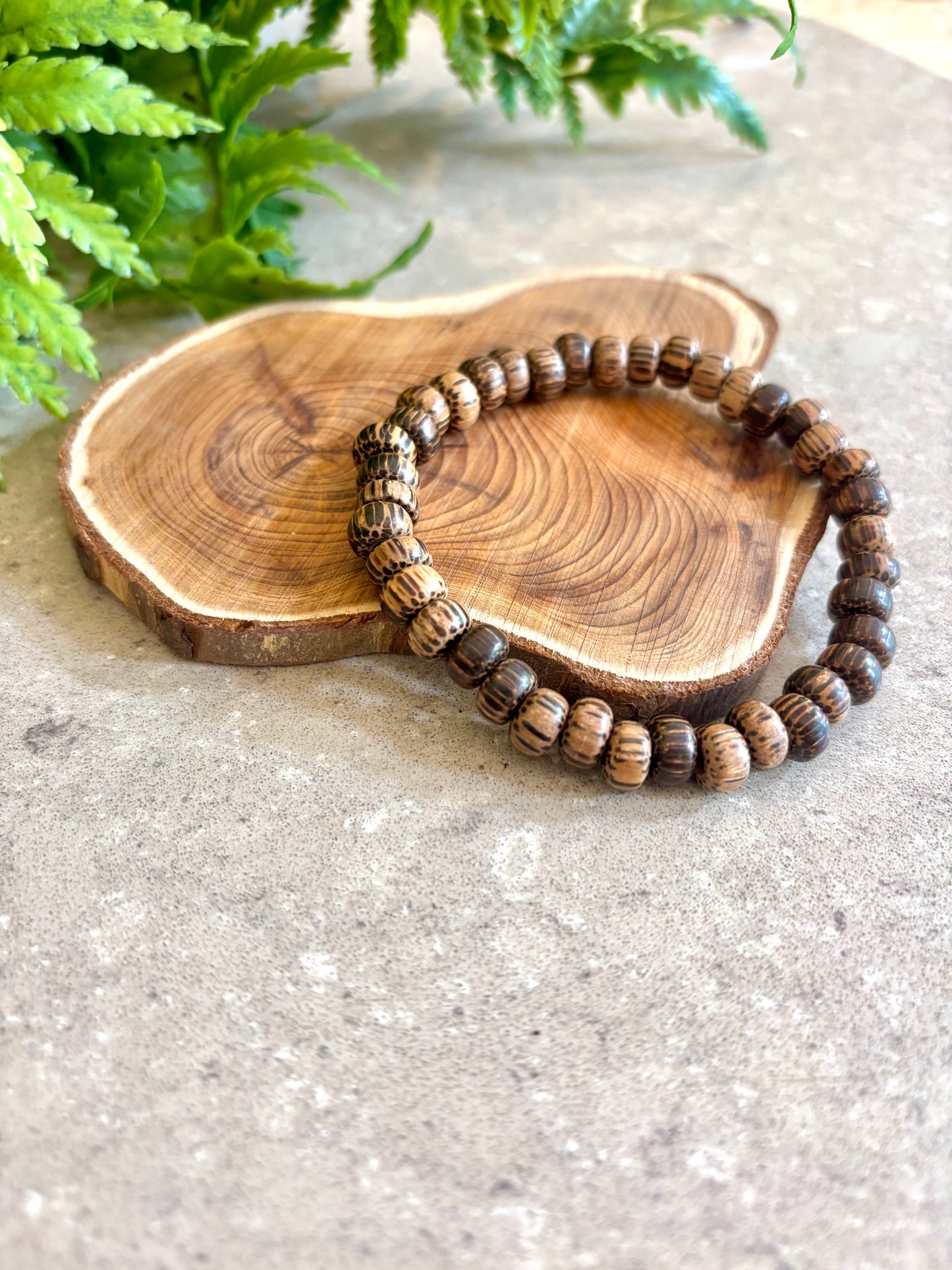 Blueline Stack- Blue Agate, Patikan wood and Tibetan agate men’s bracelets with sterling silver angel wings