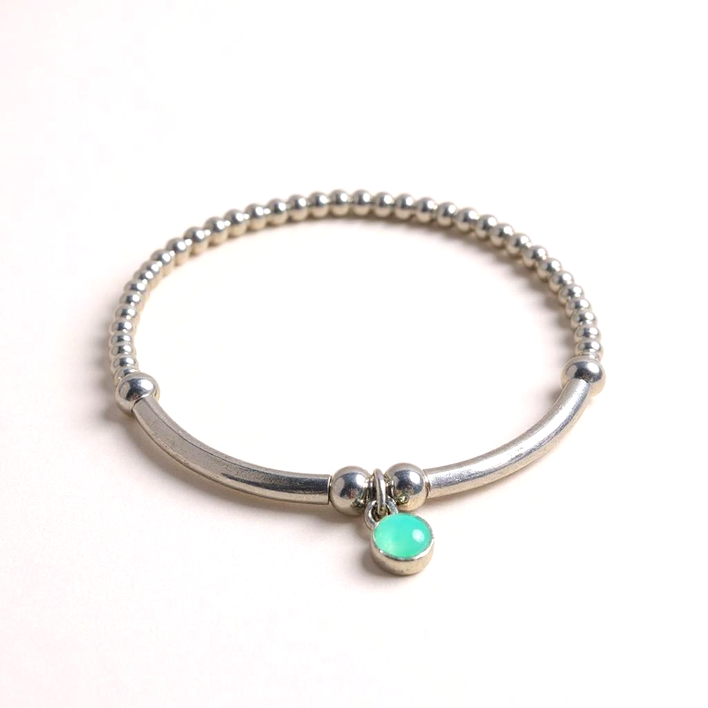 Silver Tiempo Bracelet- birthstone gemstone charm