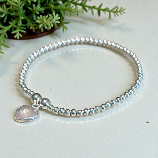 Heart Stone Bracelet – Rose Quartz