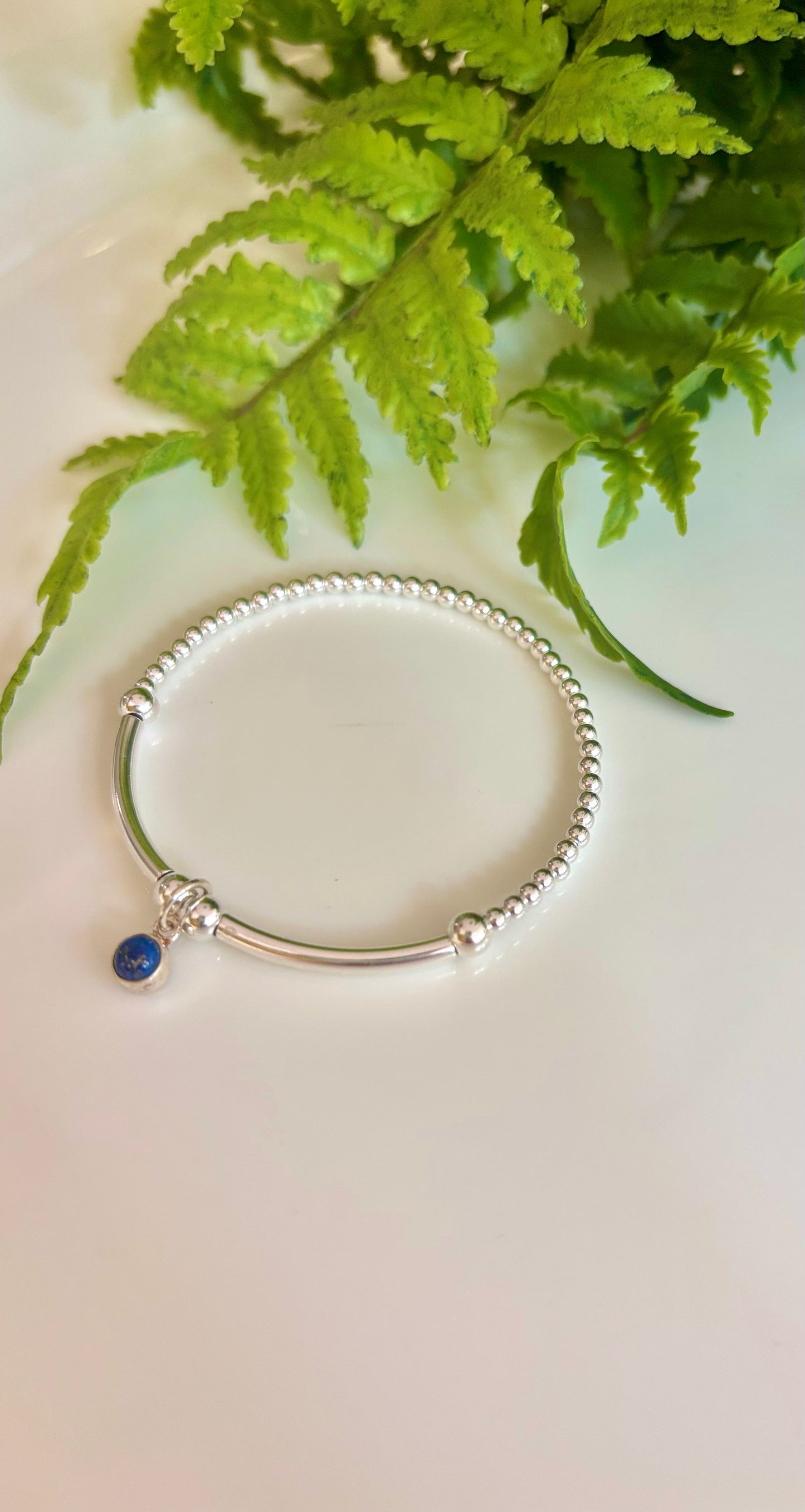 Silver Tiempo Bracelet- birthstone gemstone charm