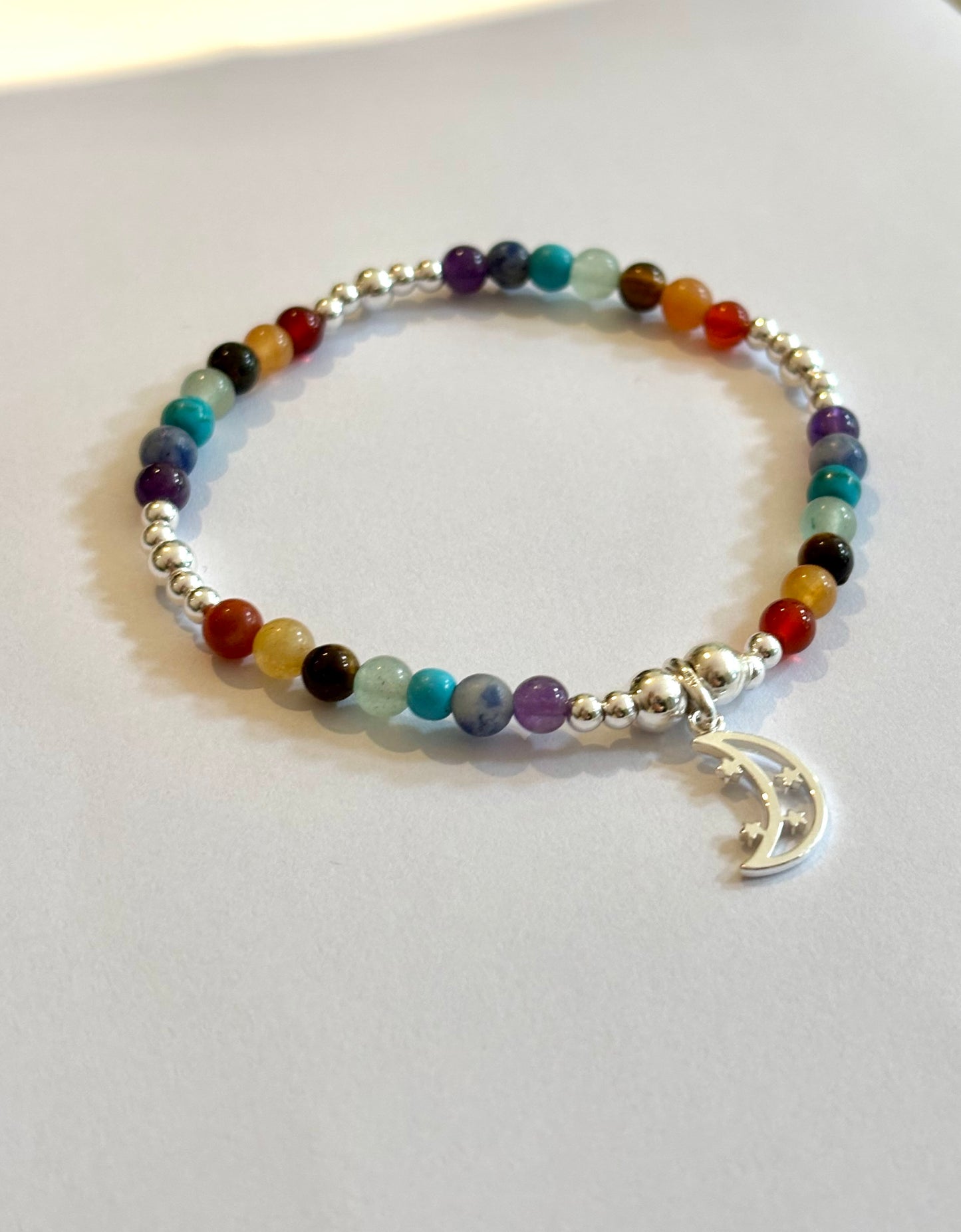 Cresent Moon Chakra Bracelet