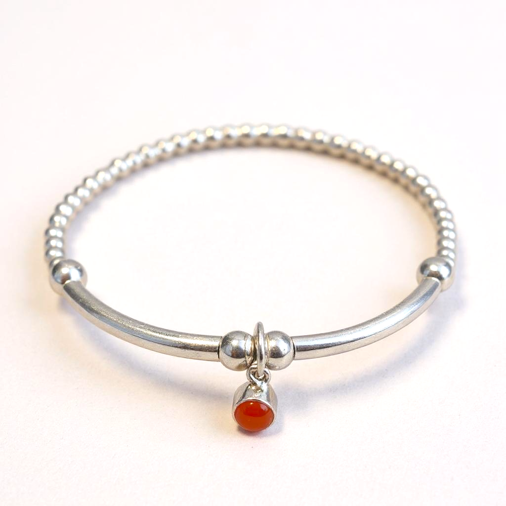Silver Tiempo Bracelet- birthstone gemstone charm