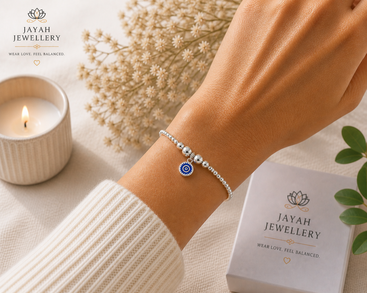Evil Eye Bracelet | Silver Beaded Protection Bracelet