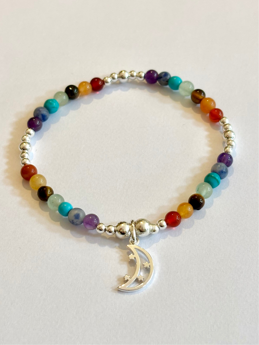 Cresent Moon Chakra Bracelet