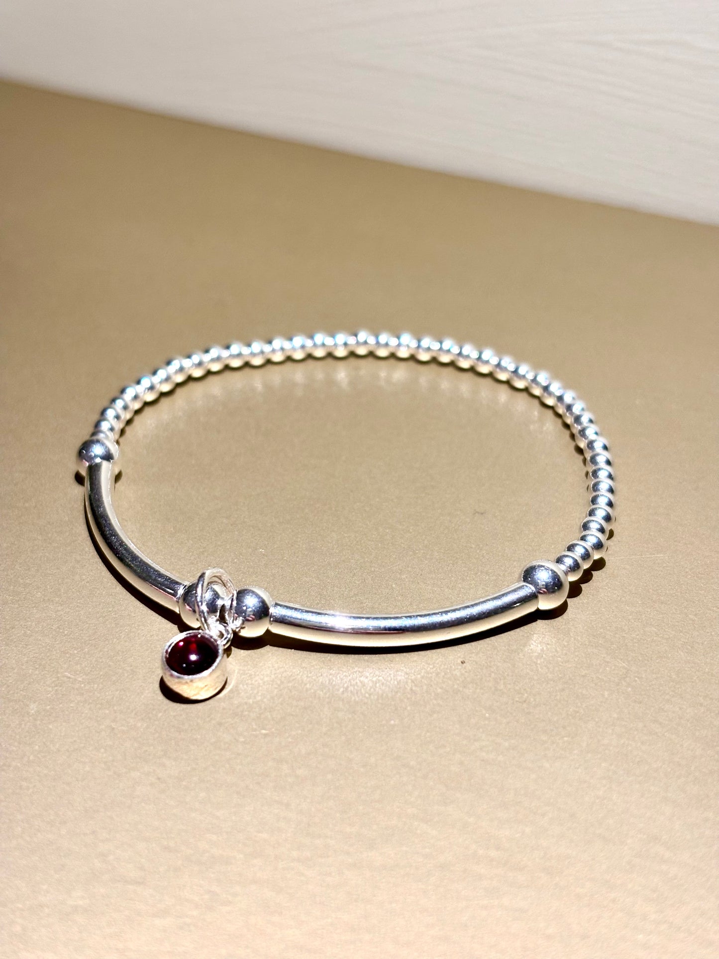 Silver Tiempo Bracelet- birthstone gemstone charm