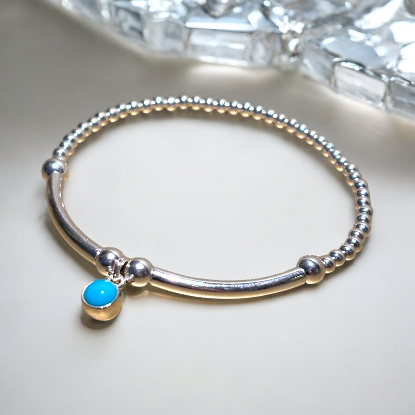 Silver Tiempo Bracelet- birthstone gemstone charm