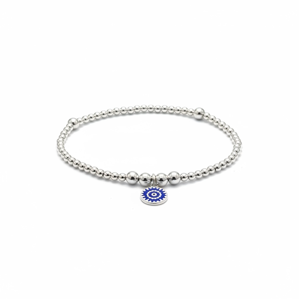 Evil Eye Bracelet | Silver Beaded Protection Bracelet