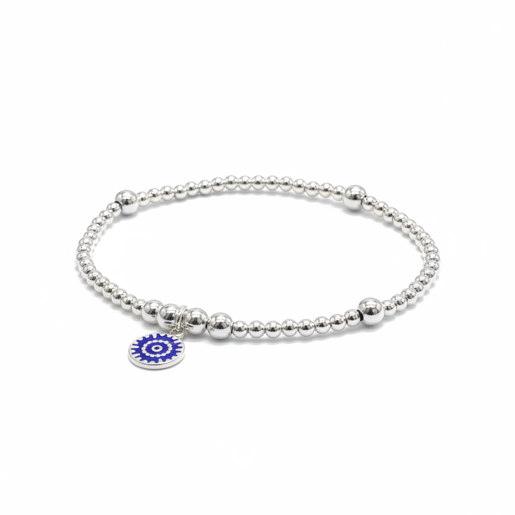 Evil Eye Bracelet | Silver Beaded Protection Bracelet